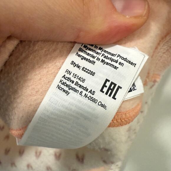 Kari Traa Women's Lus Fleece Jacket Full Zip Pattern Pink White Large - Picture 7 of 9